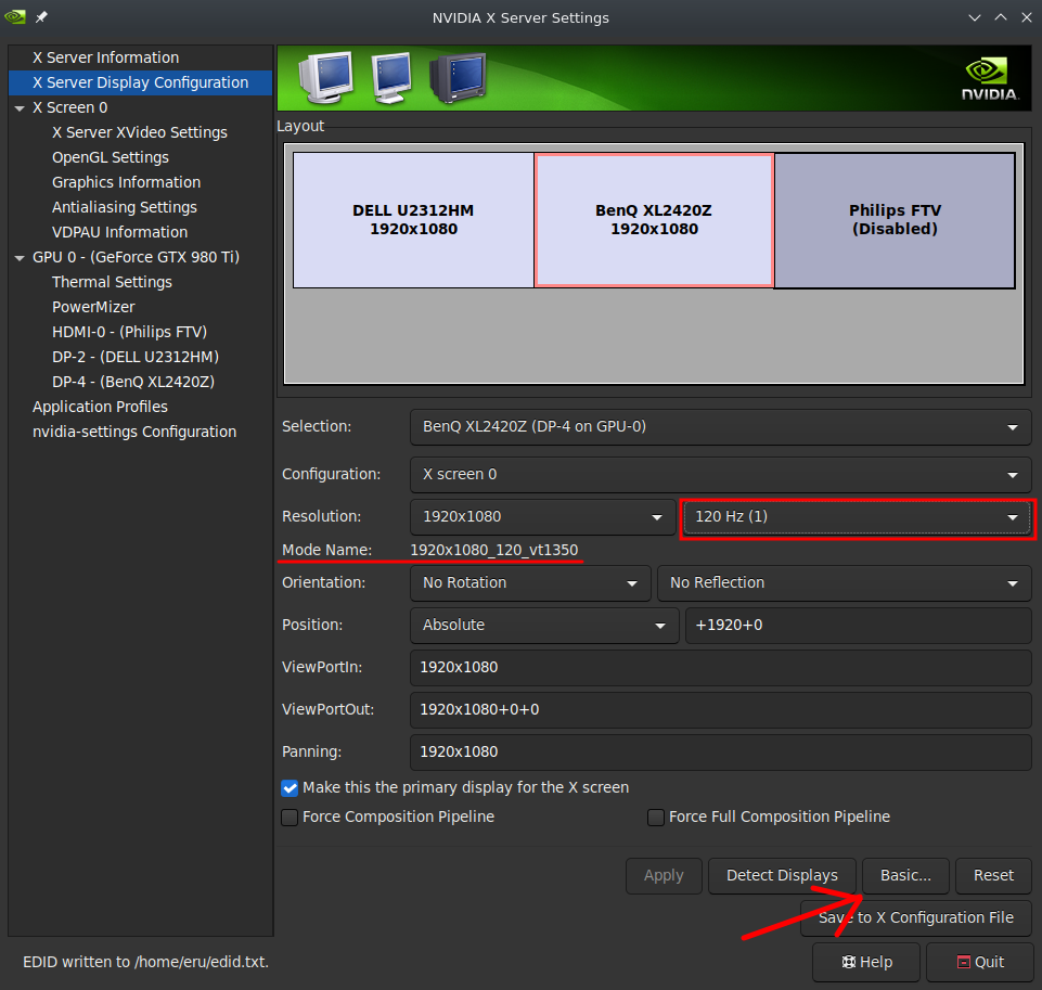 nvidia-settings GUI example 2